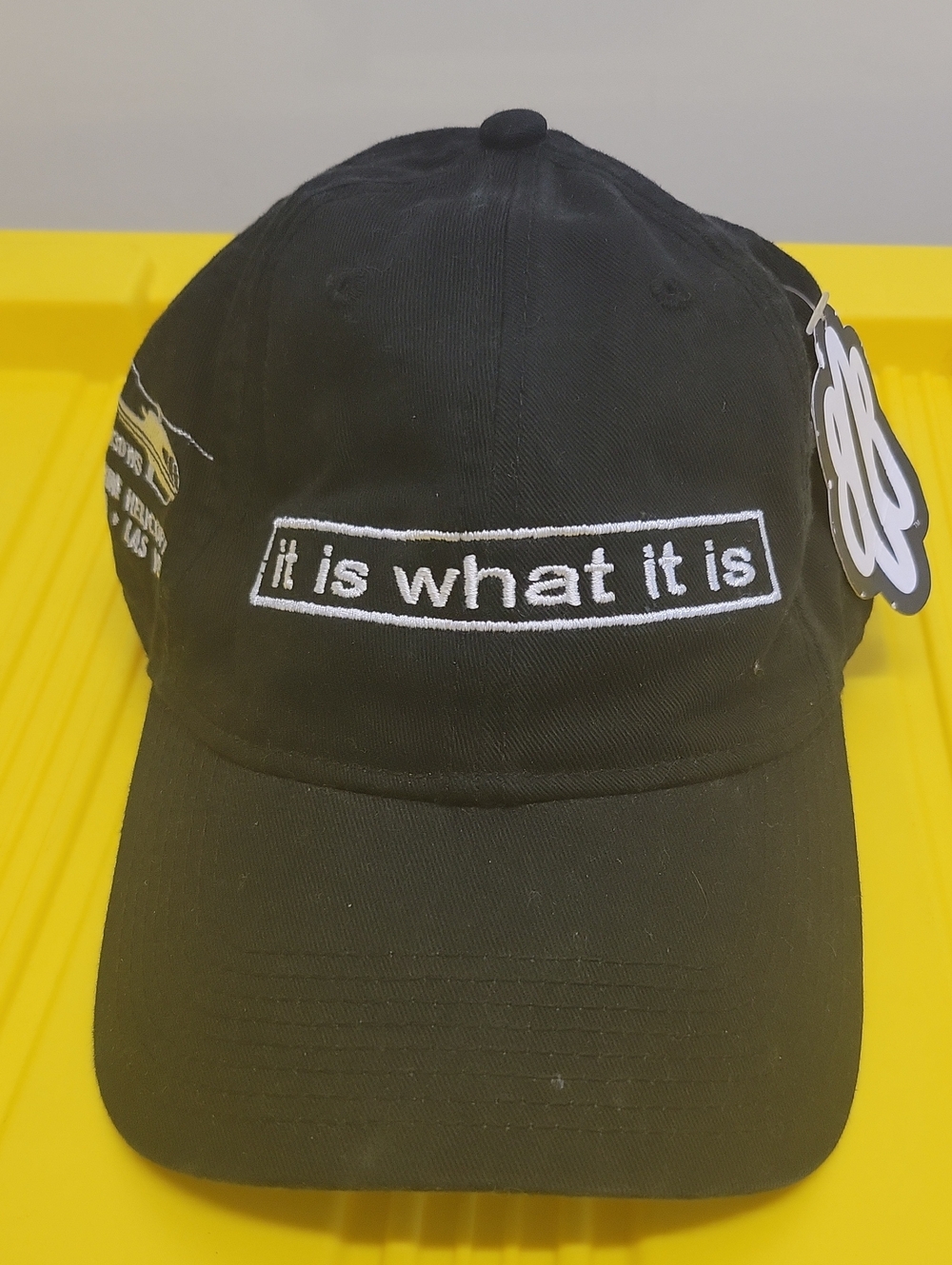 Black Embroidered "It Is What It Is" Baseball Cap